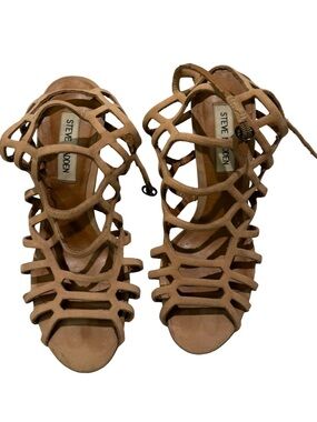 Steve Madden Nude/Taupe Cage Strappy Heels